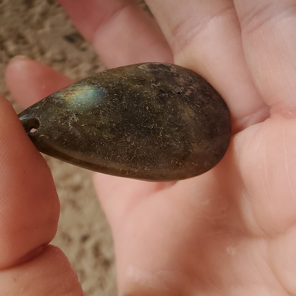 New Natural Labradorite Teardrop Pendant. - Picture 3 of 9
